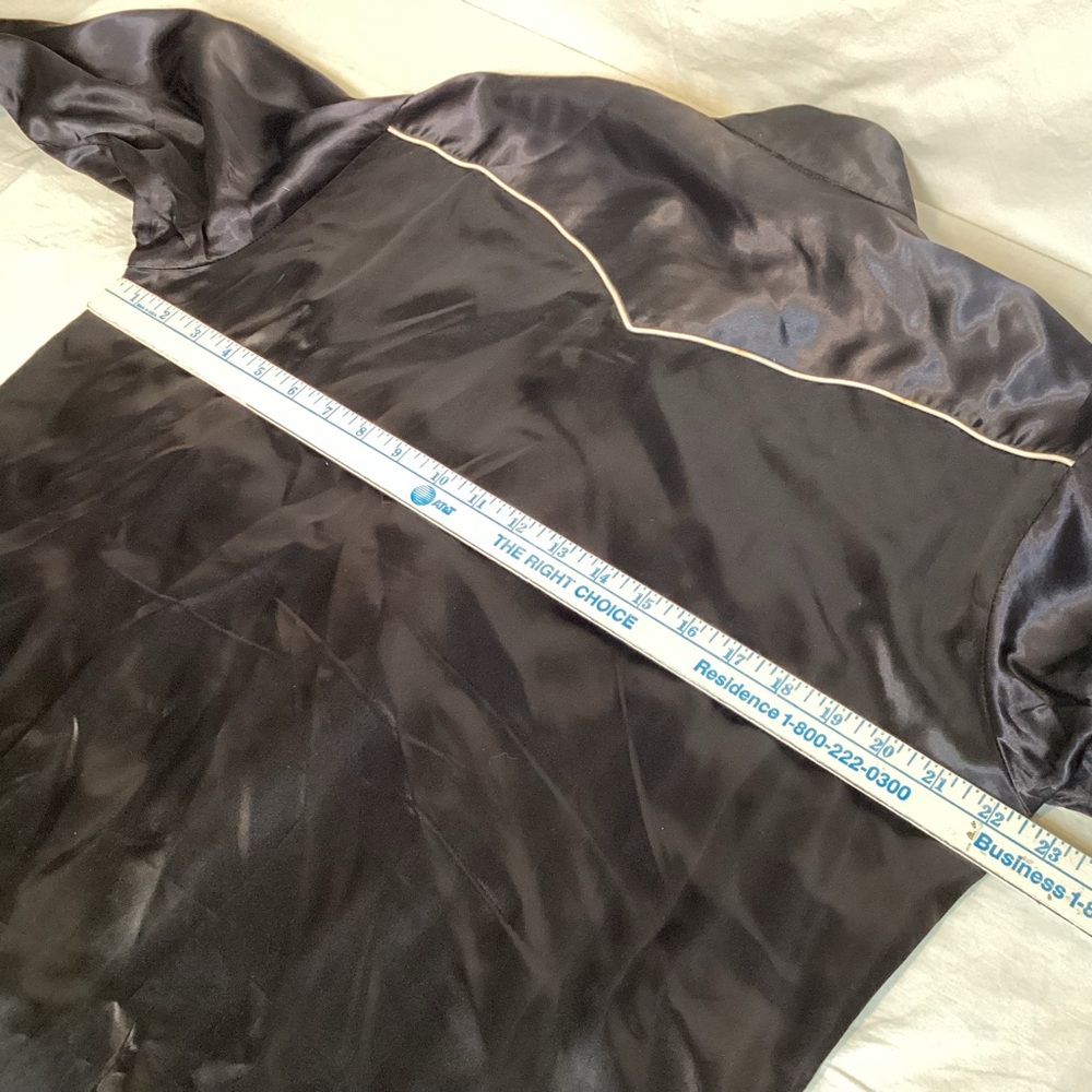 Vintage Western Wear by Texson Men's Black Satin Shirt with Embroidery Roses - Picture 14 of 16